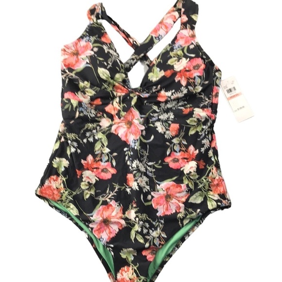 Becca French Valley High Leg One -Piece Bathing Suit Size 2X New - Picture 1 of 9